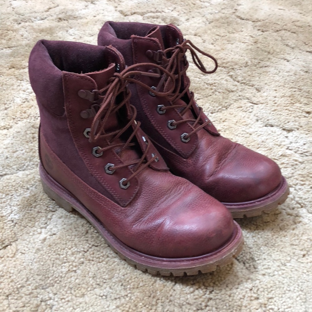 Burgundy Timberland Boots